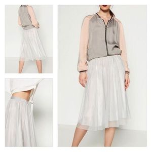 Zara Grey Tulle Skirt